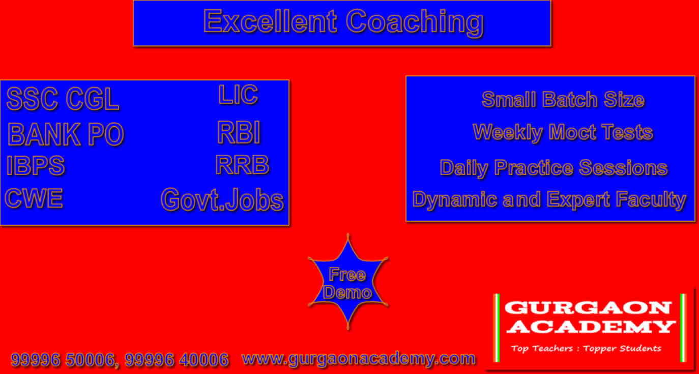 Top 10 Coaching Institute for SSC BANK PO(99996 50006):Gurgaon Academy Coaching Centre Institute Classes for Exam Preparation Courses Gurgaon Sector 48