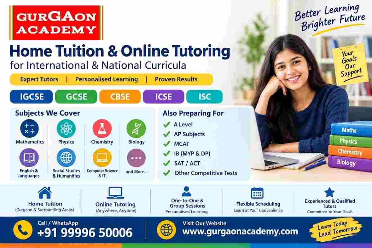 Gurgaon Academy home classes for DLF Phase 3 students in Gurgaon